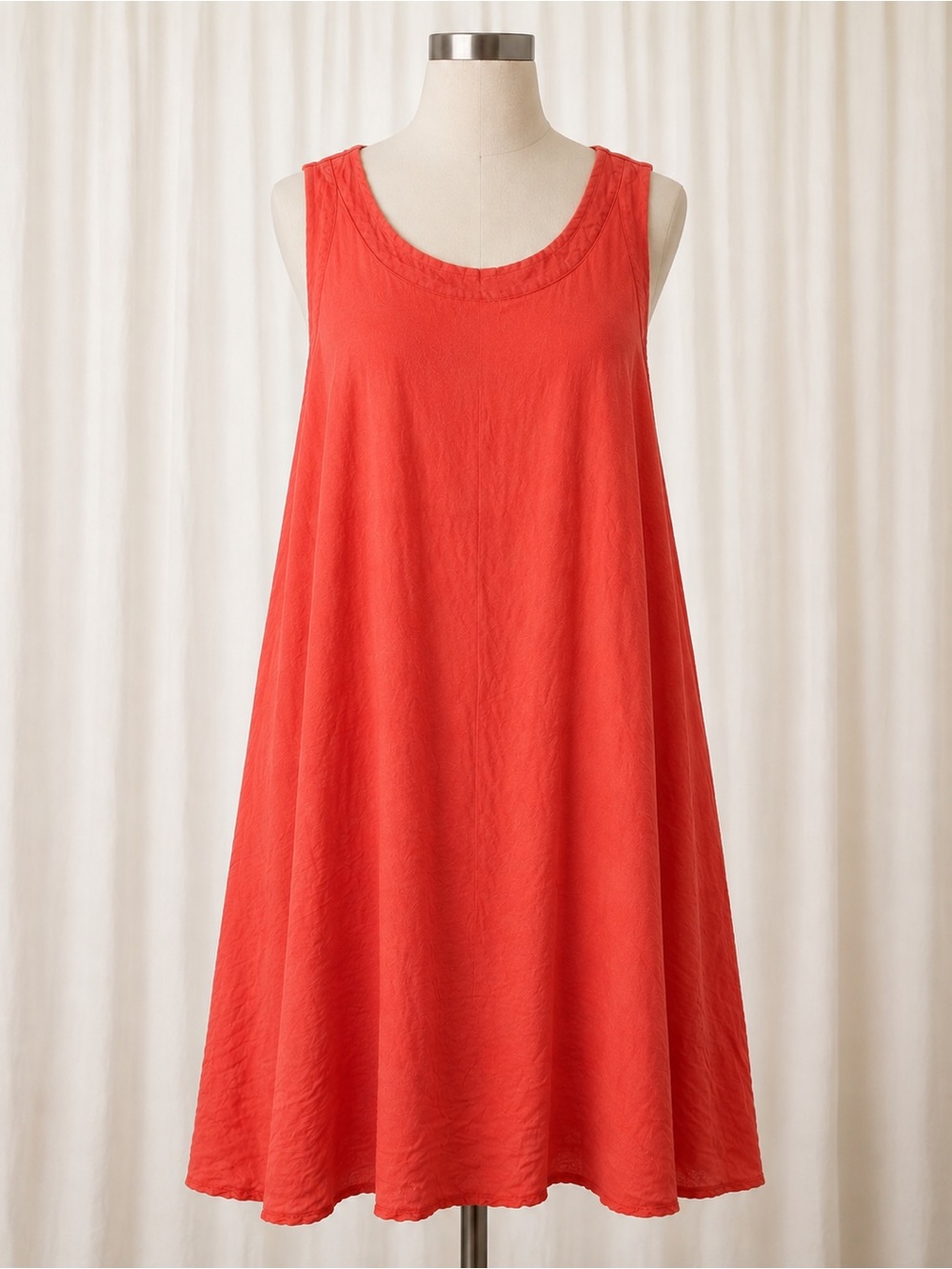 a new day Linen Pink Scoop-Neck Midi-dress